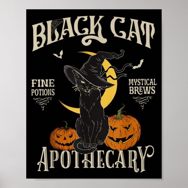 Poster Retro Y Halloween Costume Black Cat M Athecary  (Frente)