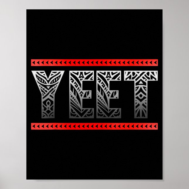 Poster Retro Yeet Tribal Art Funny Saying Meme Mens Women (Frente)