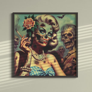 Poster Retro Zombie Pinup