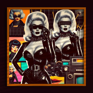 Poster Retrofuturismo Couro Girls