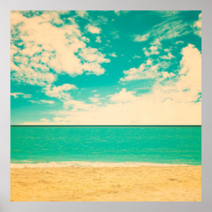 Poster Retrorna praia, retrô, poster, foto, fundo