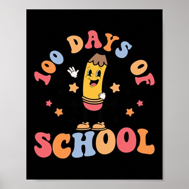 Poster Retros 100 Dias De Professores Estudantes 100º D (Frente)