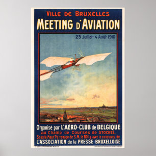 Poster Reunião D' Aviation Bélgica Expo Aeronaves Bruxe