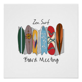 Pôster Reunião da Prancha de Surf Zen