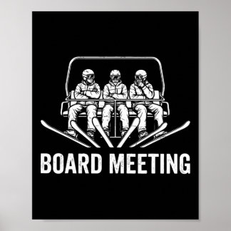 Poster Reunião de Conselho de Snowboard Esquiador Elevado