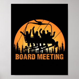 Poster Reunião de Conselho de Snowboard Esquiador Elevado