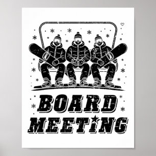 Poster Reunião de conselho de Snowboard Esquiista Elevado