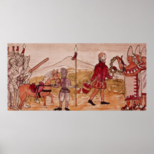 Pôster Reunião de Hernando Cortes e de Montezuma