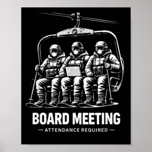 Poster Reunião de prancha de snowboard elevador de esqui