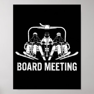 Poster Reunião de prancha de Snowboard Esquiador Elevador