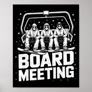 Poster Reunião de snowboard prancha elevador de esquiador