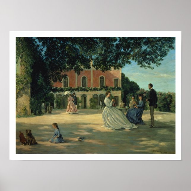 Pôster Reunião Familiar no Terrace em Meric, 1867 (Frente)