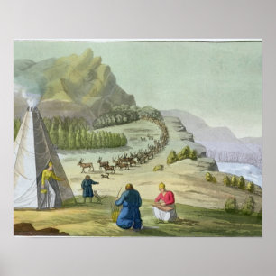 Poster Reunindo a rena, Lapland, chapeia 47 'de Le Costu
