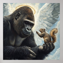 Poster Reunir o Esquilo e o Harambe Encontram-se no Céu