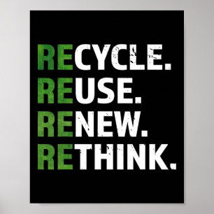 Poster Reutilização do Reciclar legal Renovar Repensar Ci