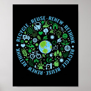 Poster Reutilização do Reciclar no Dia da Terra Renovação
