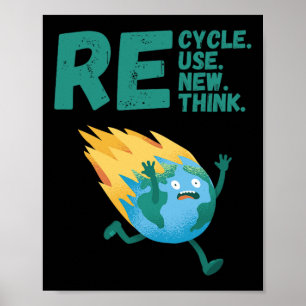 Poster Reutilização do reciclar Renovar Repensar Ativação