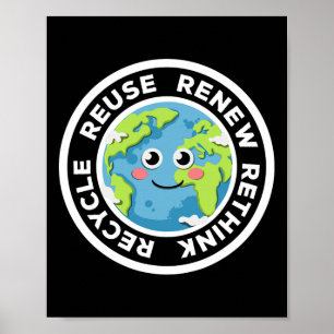 Poster Reutilização do reciclar Renovar Repensar Ativação