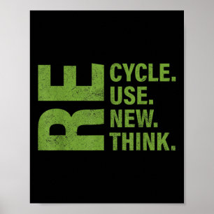 Poster Reutilização do reciclar Renovar Repensar o Ambien