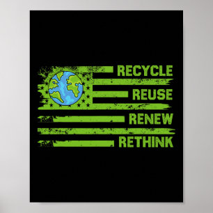Poster Reutilização do reciclar Renovar Repensar o Ambien