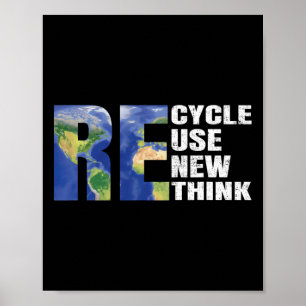 Poster Reutilização do reciclar Renovar Repensar o Dia da
