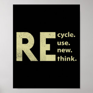 Poster Reutilização do reciclar Renovar Repensar Terra Di