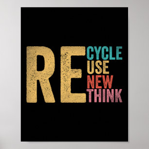 Poster Reutilização do reciclar Renovar Repensar Terra Di