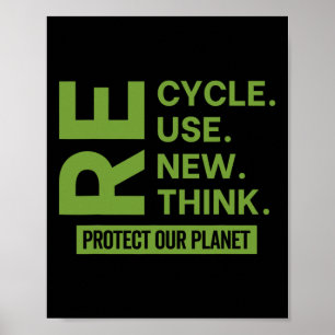 Poster Reutilizar o reciclar Renovar Repensar Proteja a N