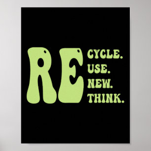 Poster Reutilizar reciclar Renovar Repensar Groovy Dia da