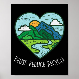 Poster Reutilizar Reduzir Reciclar Dia da Terra Presente