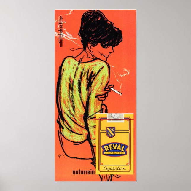 Poster REVAL Naturrein Cigarettes Gerd Grimm Anúncio Alem (Frente)