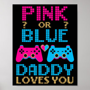 Poster Revelação de Gênero Rosa ou Azul Jogo de Vídeo Gam