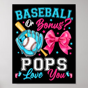 Poster Revelação do Gênero Seu Pops Ama Beisebol ou Arcos