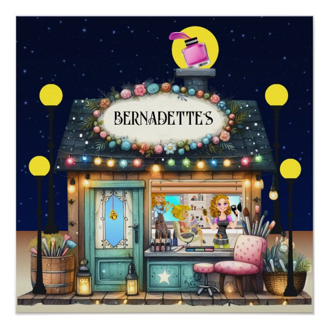 Pôster Revelou seu Salão de Beleza. Spa Sinal (Frente)