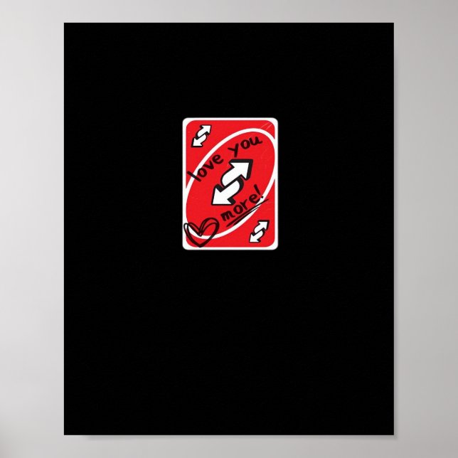 Poster Reverse Card Love You More Funny Playful Style  (Frente)