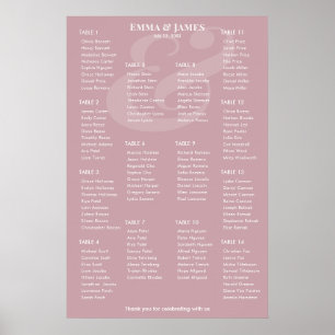 Poster REVERSE Casamento Ampersand Mauve Gráfico de Ass