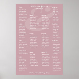 Poster REVERSE Casamento Ampersand Mauve | Gráfico de Ass