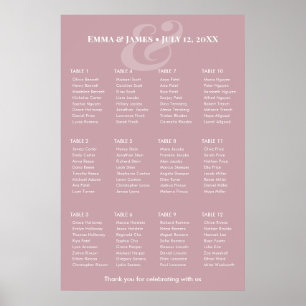 Poster REVERSE Mauve Ampersand Casamento   Gráfico de Ass