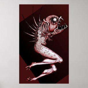 Poster Reverse mermaid drawing art print