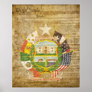 Poster Reverso do selo do estado de Texas