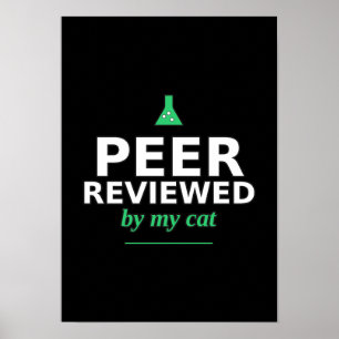 Poster Revisado por Meu Gato Cartaz Divertido de Ciência
