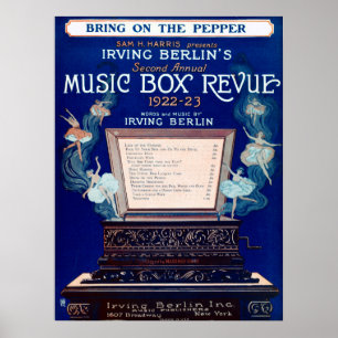 Pôster Revisão 1922 da caixa de música de Irving Berlin