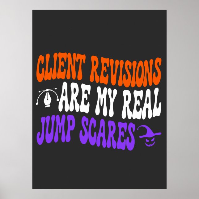 Poster Revisões de Cliente de Halloween de Designer Gráfi (Frente)