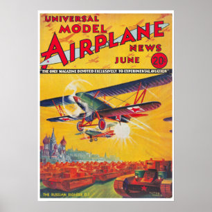 POSTER REVISTA DE 1934: MODELO DE AVIÃO NOTÍCIAS