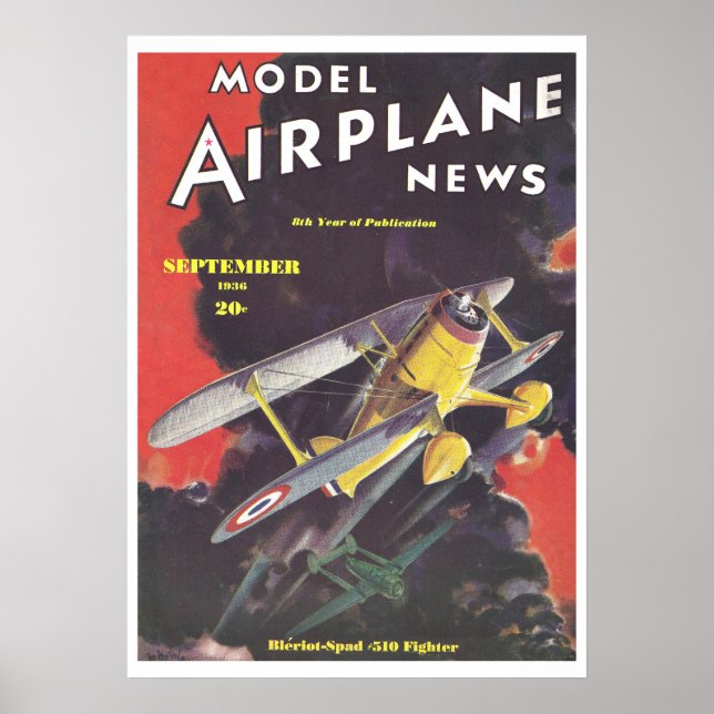 POSTER REVISTA DE 1936: MODELO DE AVIÃO NOTÍCIAS (Frente)