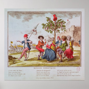 Poster Revolucionários franceses que dançam o carmagnol