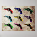 Poster Revolver Pop Art<br><div class="desc">Magnum 44 Revolvers Pop Art</div>