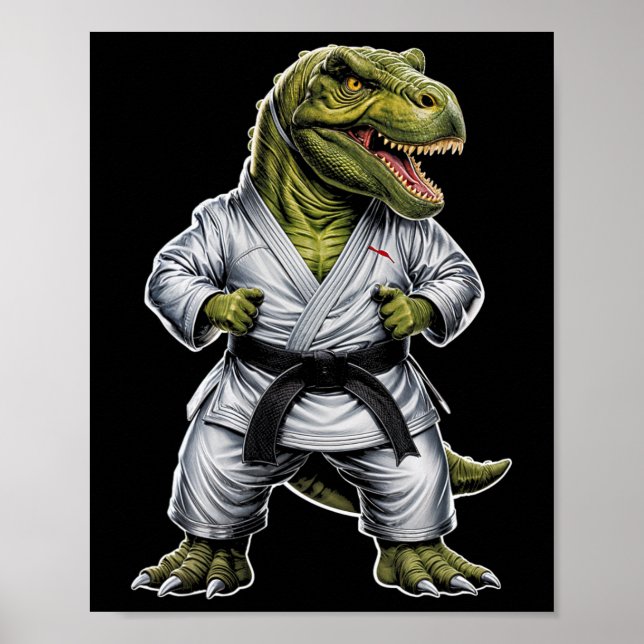 Poster Rex Artes Marciais Dinossauro Karatê Jiu-jitsu Nin (Frente)