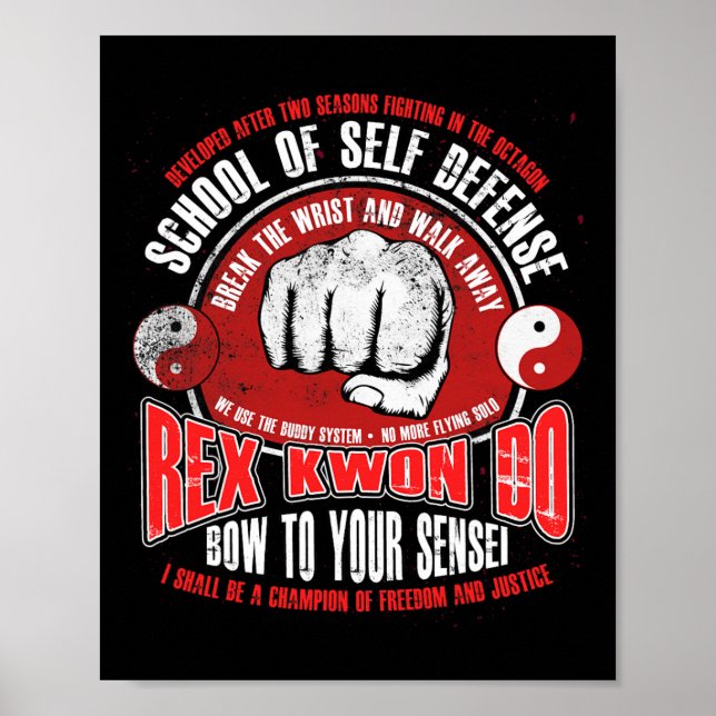 Poster Rex Kwon Do Funny Karate Arts Retro (Frente)