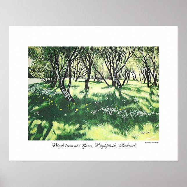 Poster Reykjavik — Arte paisagística da Islândia por Pola (Frente)